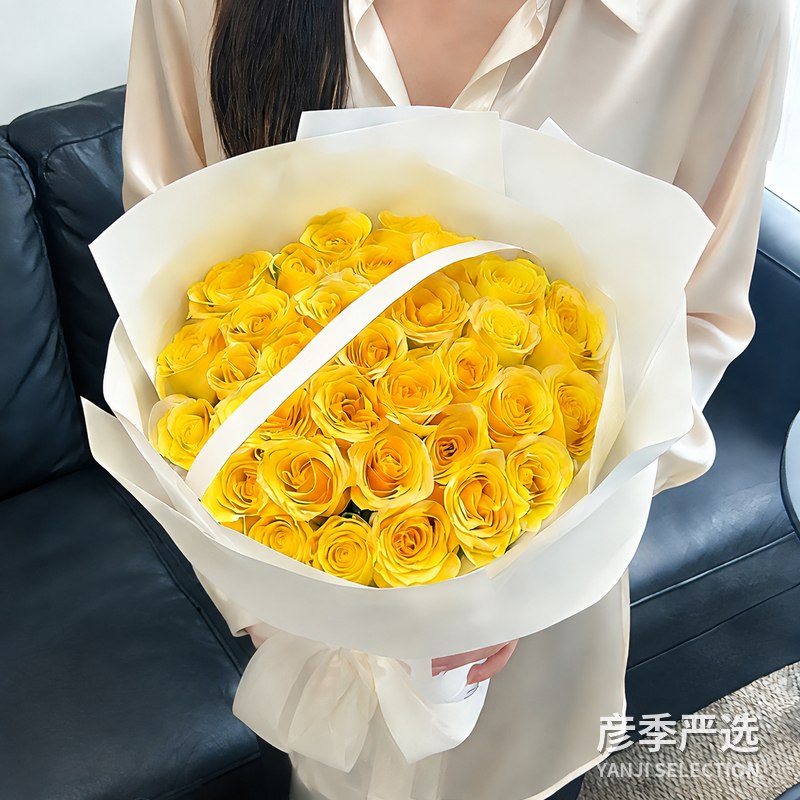 金黄玫瑰花束
