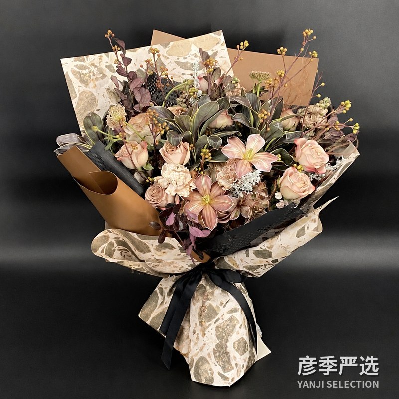 复古时光干花花束