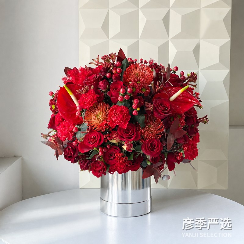 红火桌花花桶